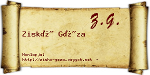 Ziskó Géza névjegykártya